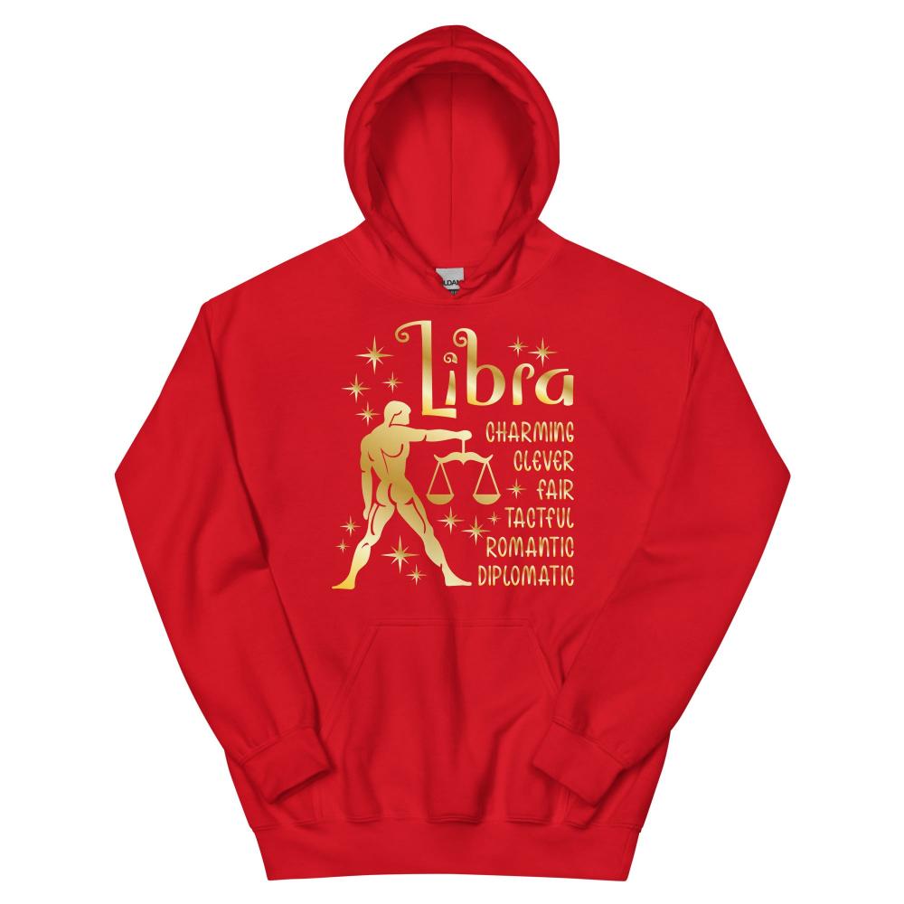 Libra Zodiac Positive Traits Hoodie - Red Color - https://ascensionemporium.net
